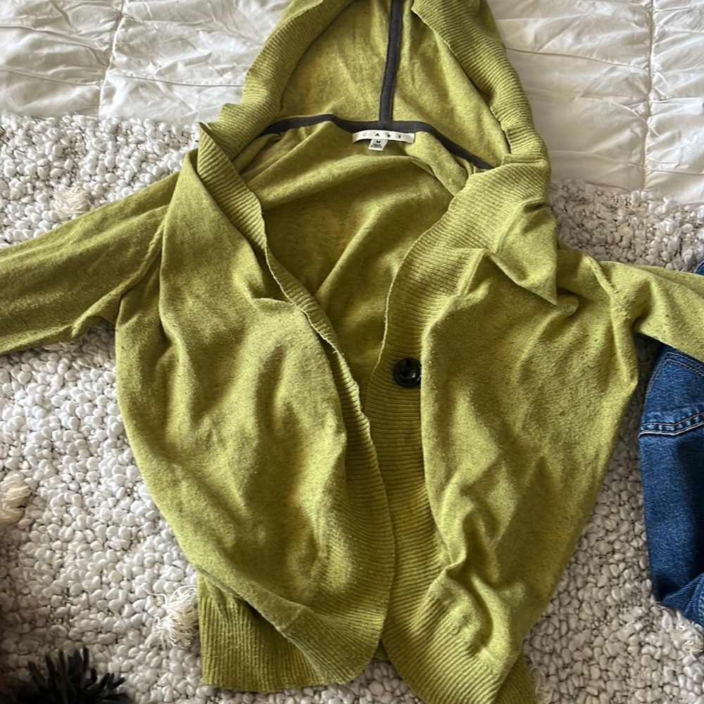 Cabi Green Hooded Cardigan